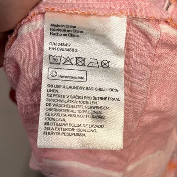 Lemlem X H&M Pink Linen Stripe Mini Short Dress Women's Size S - Picture 6 of 12